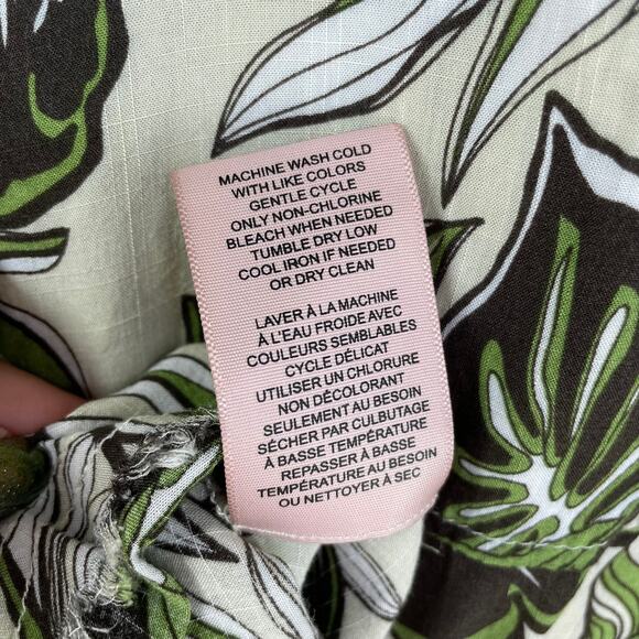 PHILOSOPHY Button Down Womens S Cropped Hawaiian Print Beach Vacation Resort - Picture 8 of 11